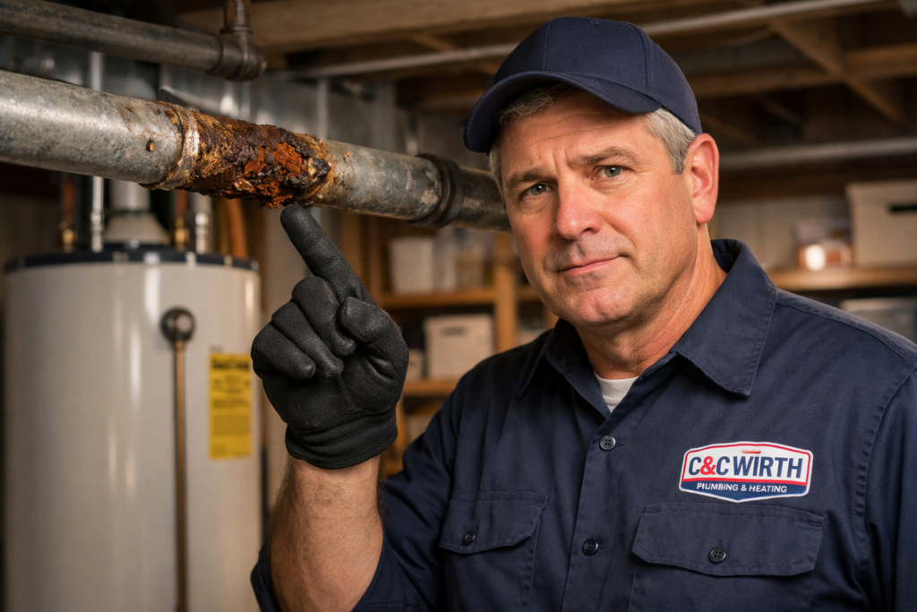 You know it’s bad when you wake up to rusty water from your tap. Or worse, a constant, slow drip that won’t just go away. It’s really very common, especially in old houses. Ignoring these problems can lead to messy floods or something worse. Many homeowners ignore the network of pipes behind their walls like the  “out of sight  & out of mind’ thing. Recognizing the key Ohio home repiping signs means taking charge of your property’s upkeep before small issues turn into costly crises.

Issues like aging plumbing systems, older housing stock, and deferred maintenance are becoming a nationwide challenge. That’s why more homeowners are pushing to seek professional home services. And this growing demand can be reflected in the fast expansion of the U.S. home service market.

According to a Market Outlook Report by Mark & Spark Solutions

The U.S. Home Services Market Was Valued at USD $520 Billion in 2023 and is Estimated to Reach a Value of USD $1030 Billion by 2030 with a CAGR of 10.5% During the Forecast Period.

 

And to be honest, the plumbing system in most of the homes is silently aging. Materials like galvanized steel were commonly used in mid-century construction. It is prone to internal corrosion and rust buildup over decades. Adding our regional water chemistry to the mix, it can be a real nightmare. So…identifying these common home repiping signs can save you from catastrophic water damage, costly bills, and poor water quality. 

 
C&C Wirth Contractors has been a trusted plumbing partner for Ohio homeowners and businesses for over decades. We can easily diagnose these issues and provide lasting solutions with our professional plumbing services. But understanding these basic Ohio home repiping signs is your first line of defence in protecting your home and business. This blog post highlights 7 common home repiping signs that can prove to be valuable assets.
Why do Pipes Fail?
If you want to understand the warning signs, it helps to learn why the piping system fails in the first place. In Ohio, many homes that were built before the 1970s, and they utilize galvanized steel pipes. These pipes seem durable initially, but they are susceptible to rust and mineral scale buildup on the inside.  Hard water minerals like calcium and magnesium are common in many local supplies and deposit inside pipes as limescale over time. This process gradually shrinks the diameter of the dinner, sometimes by 20-40%.  Newer materials like copper can be easily corroded. On the other hand, polybutylene pipes (used in the 80s-90s) become brittle and prone to sudden rupture. Spotting these Ohio home repiping signs early is important for preventing small issues from becoming a big emergency.
 
The  7 Common Ohio Home Repiping Signs
If you experience the following symptoms in your home, you are most likely encountering the signs of a failing plumbing system and could do with a total system repiping.
1. Discoloured or Rusty Water
This is among the most visual Ohio home repiping signs. When you turn on the faucets and the water is brown, yellow, or reddish, it is a clear indication that there is corrosion of the internal pipes. The rust and the sediment that have formed inside the galvanized pipes are falling out into your running water. You are most likely to see it in the morning when you’re coming back after a trip, and the water has been lying in the lines all day long. Although intermittent at times, repetitive discolouration is a very obvious cry of distress from your plumbing system.
2. Constantly Low Water Pressure
Is low water pressure ruining your shower? Is it taking forever to fill a pot at the kitchen sink? It probably means water pressure is low in all the outlets of your home, which is a classic symptom. Narrow pipe interiors are almost always the culprit in this case. As decades of scale and corrosion build up, the space through which water flows is limited significantly. The limitation applies to each faucet, each shower head, and each appliance, so one of the most irritating Ohio home repiping signs is inefficient water flow.
3. Frequent, Unexplained Leaks
One single pinhole leak may be by chance. Two or more, particularly in different locations of the house, is an indicator of systemic failure. When the pipes start breaking as a result of corrosion, the weak spots start developing across the line. Sealing one hole usually causes the pressure to move to the next most vulnerable area, creating another leak within a short period of time. Such a "whack-a-mole" game with your plumbing system is stressful. It also indicates a significant financial drain and a first-rate red flag among Ohio home repiping signs.
4. Observable Corrosion and Moisture on Pipes
With a flashlight, check any pipes that are open in your home's basement, crawl space, or under your sink. Look for:
➔	Corrosive flaking or chalky white buildup on copper pipes.
➔	 Rust colour bulges or thick scaling on a galvanized pipe.
➔	Constant damp or drips on fittings or along the pipe length.
 
Visible corrosion is indeed an indisputable physical repiping alert sign that the integrity of the material has been compromised.
 
5. Strange Noises like Banging and Clanging
A commune of pipes should not sound like an ill-haunted house. Loud banging known as “water hammer” can be experienced when loose internal debris or corroded areas cause a sudden change in pressure. One can also hear the steady rattling or clanging as water forces through blocked passages. These audible sound effects are proof of a grinding gearbox in the plumbing system. Consider them a bad Ohio home repiping sign that one should not dismiss as a mere oddity.
6. A Persistent Musty or Metallic Smell
When the tap water or drains have a weird metallic or earthy smell, it is most probably coming from the pipes themselves. Corroded galvanized pipes (decaying iron) or bacterial contamination of the interior can taint the taste of your water. And this is not a purely aesthetic problem, but an indication of superior interior decay. So it is one of the more serious indications that you should get your water pipes replaced, for both their quality and general health.
7. Unexpected, Unaccounted  Spikes in Your Water Bill
This is the most financially revealing of all Ohio home repiping signs. If your water consumption habits haven’t changed, and the bill is increasing month by month, you probably have a concealed leak. A leak behind the wall or under the slab can waste thousands of gallons without any sound. BBefore you turn the utility company into a scapegoa, You want to eliminate the possibility of an underground plumbing breakdown, which is a usual antecedent to a complete repipe, , rule out any clandestine plumbing failures. It’s a common precursor to needing a full repipe.
What You Can Do After Spotting the Signs
Supposing you have noticed one or more of these home repiping signs, simply avoid panicking, but take real action.
Record the Evidence: Take clear photographs and records of leaks, discoloured water, corroded water mains, and any relevant dates. This will prove priceless both in professional diagnosis and any possible insurance negotiation.
Book a Professional Diagnostic: Reputable plumbers like C&C Wirth Contractor use specialized tools like pipe inspection cameras to see the exact condition of your pipes. The diagnostic is the only way to confirm repiping is necessary.
Know What To Do: In case repiping is necessary, modern materials like cross-linked polyethylene (PEX) offer excellent solutions. PEX is less rigid, resistant to scales, corrosion, and can be installed without many disturbances; making it an efficient solution for renovating homes in Ohio.
Trust C&C Wirth Contractors for Your Repiping 
At C&C Wirth Contractors, we turn challenging projects into a process that can be handled  smoothly. Our strategy ensures that the installation process is minimally disruptive to  your daily life and results last for generations.
Complete Evaluation & Audacious Quote:  We start the process with an extensive visit and a comprehensive estimate with all details, scope and schedule.
Strategic Planning: Our team develops an effective installation plan to access the pipes with least impact on your home’s structure and finishes.
Careful Alteration: Our licensed technicians meticulously install the new system by utilizing quality materials. All new connections are safe and up to the current codes of Ohio.
Testing and Inspection: Pressure testing is performed to check the integrity of every new piece of pipe. We walk you through the completed system to show how it works.
Cleanup & Restoration: We ensure that your home is left  as clean  as we found it. We mend to access points and make sure that your place is in a completely restored condition.
 
Protect Your Home’s Value and Ensure Your Family’s Security
Disregarding the evident home repiping signs risks far more than a nuisance leak. It puts your home at risk due to the unseen moisture. It costs a lot of money in terms of inefficiency and your family could be exposed to low-quality water. Repiping is a foundational investment, which improves the security, functionality and value of your home. It gives one peace of mind knowing that the veins of your house are strong and can hold its own weight over decades.

In case two or more of these essential home repiping signs sound familiar , waiting is the most costly alternative. 

Get a detailed and obligation-free repiping evaluation with C&C Wirth Contractors. 

Allow our professionals to offer a way forward to safe, clean, and efficient water in your Ohio home.
