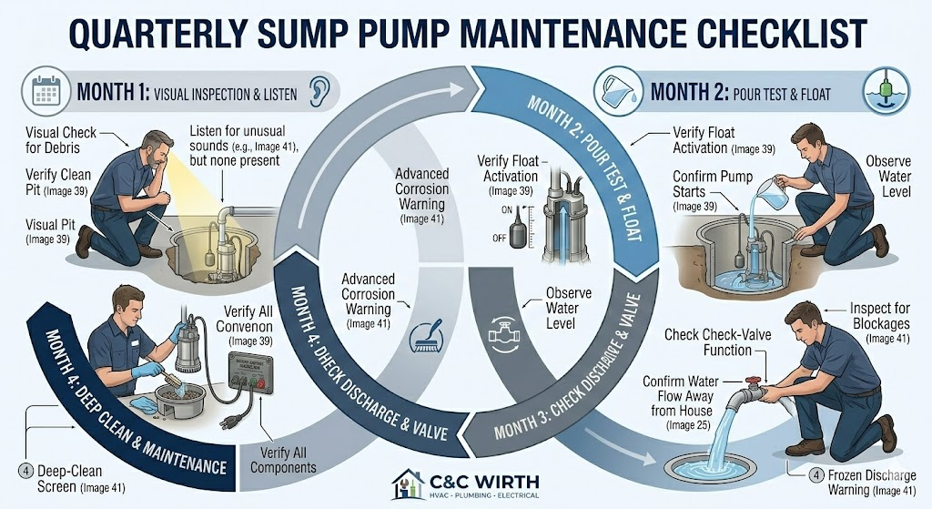 Sump Pump Maintenance Checklist Graphic
