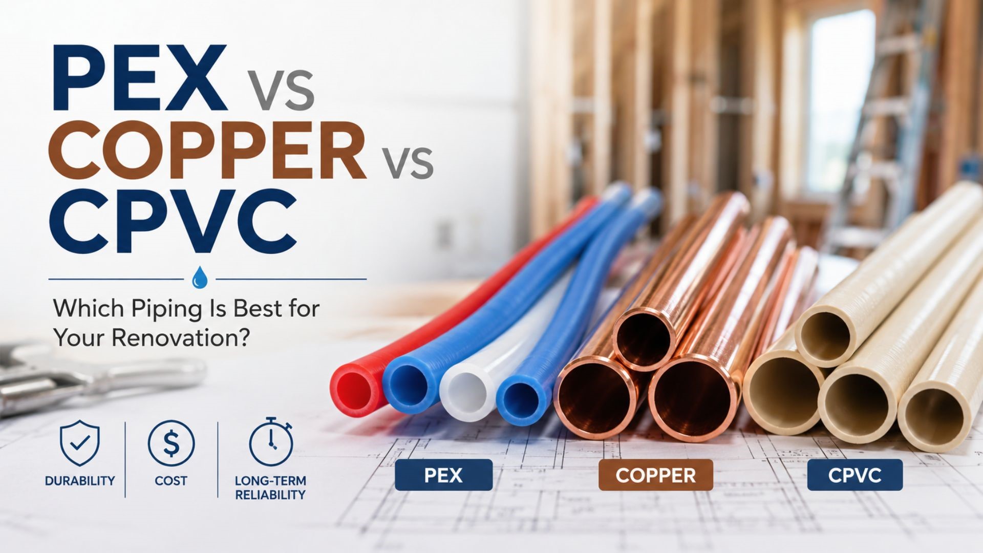 PEX vs Copper vs CPVC: Which Piping Is Best for Your Renovation?